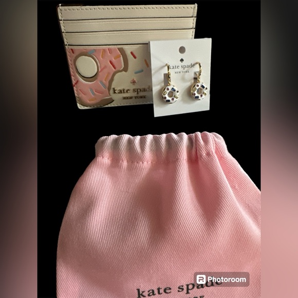 Kate SpadeNWT novelty donut shoulder bag, card holder, earrings, dust bag bundle - Picture 4 of 8